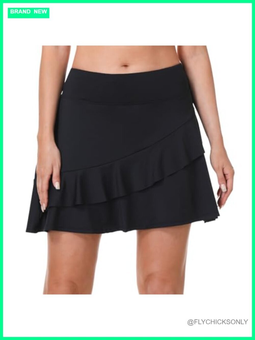 Women Skort with Pockets High Waist Ruffle Athletic Tennis Pickleball Golf